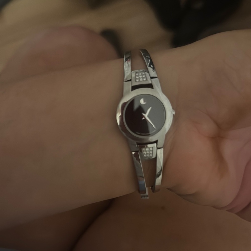 Movado Amorosa Women's Silver and Black Watch